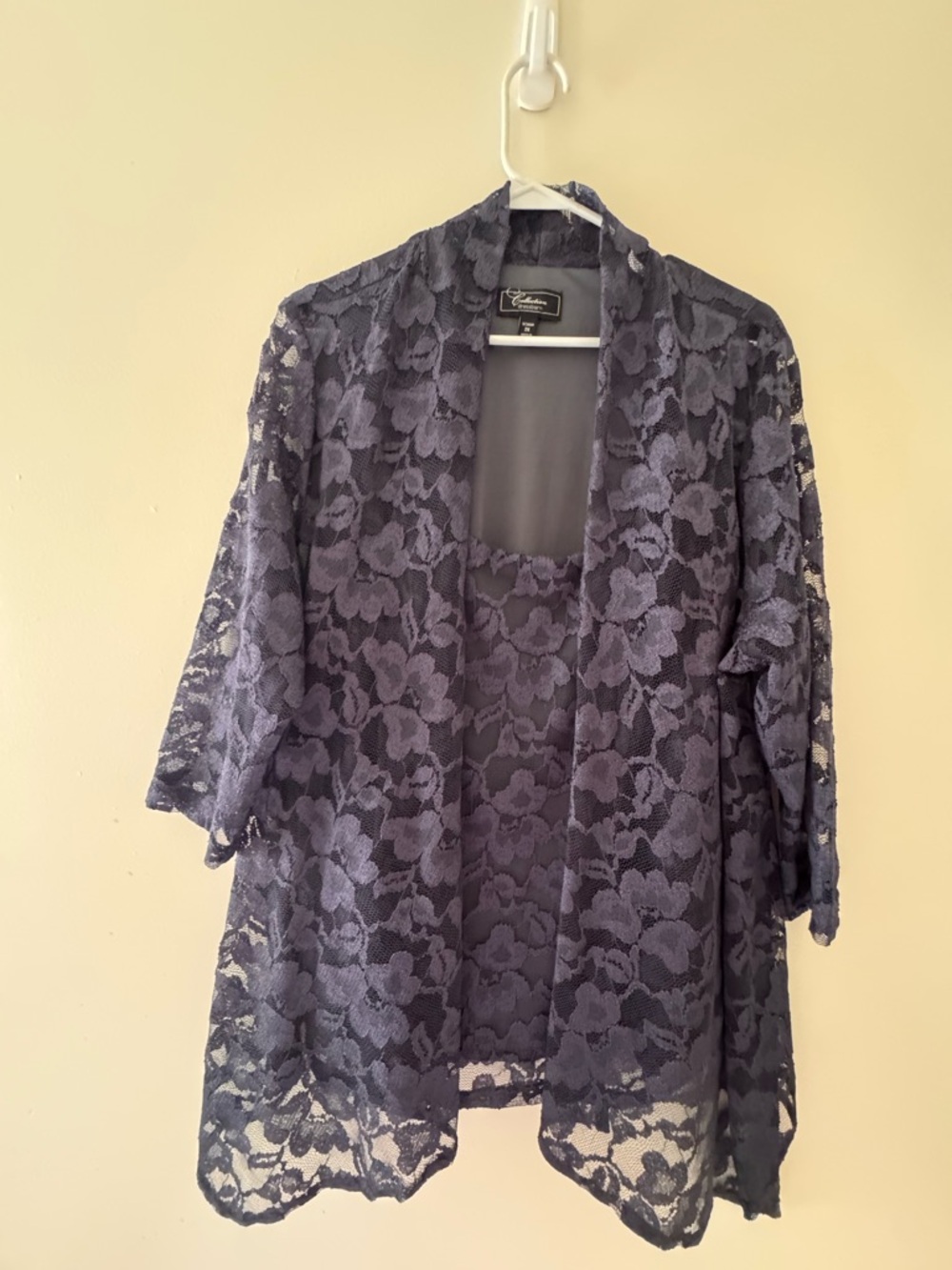 Open Front Cardigan 2X Floral Sheer Overlay Plus Size